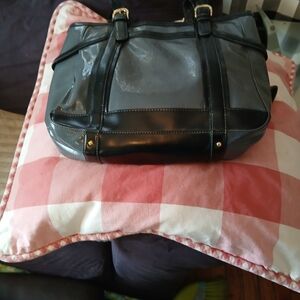Pelle Studio Black and Gray Shoulder Bag